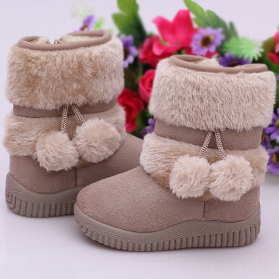 A Children's snow boots Thickened and velvet outdoor non-slip soft warm cotton shoes Boys and girls cotton boots Cross-border thick-soled cotton