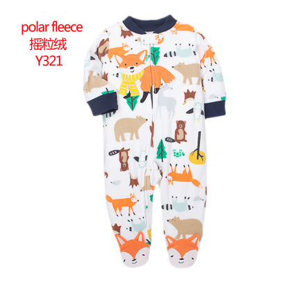 A manufacturer fleece foot climbing clothes long-sleeved onesies baby going out clothes baby Romper pajamas