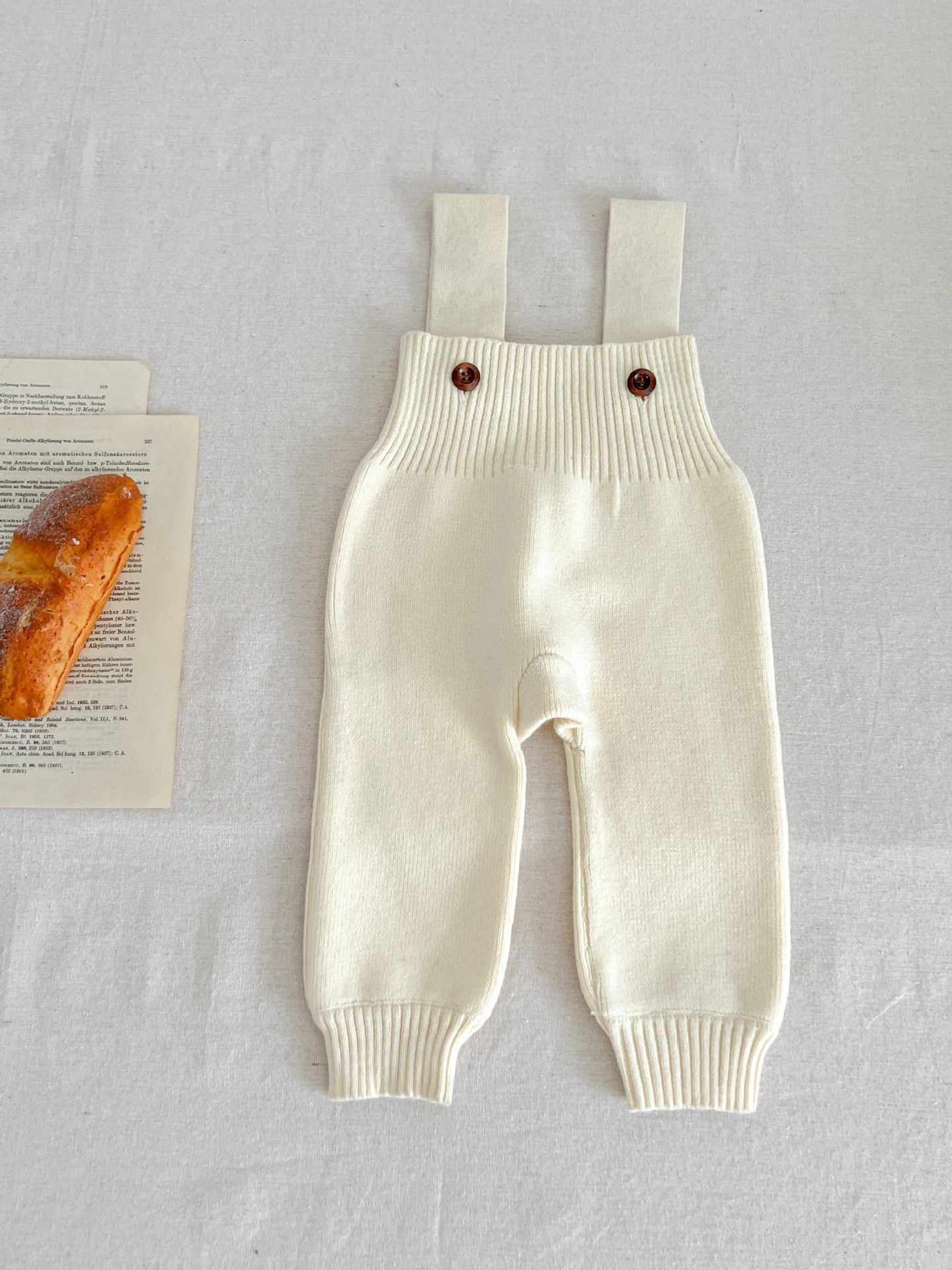 A ins style baby autumn knitted overalls Korean version infant onesie male and female baby foreign style knitted pants