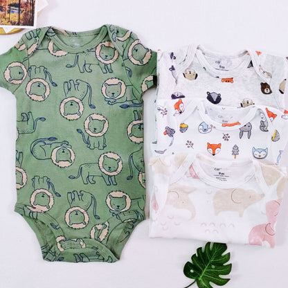 A New baby short sleeve one-piece Harbin baby cotton bag fart clothes newborn cartoon triangle crawling clothes cross-border wholesale