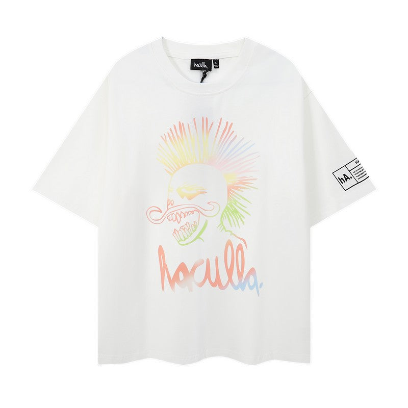 A HACULLA street minority art graffiti printed T-shirt bottoming shirt new cotton casual round neck and short sleeve in summer