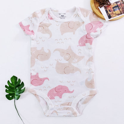 A New baby short sleeve one-piece Harbin baby cotton bag fart clothes newborn cartoon triangle crawling clothes cross-border wholesale