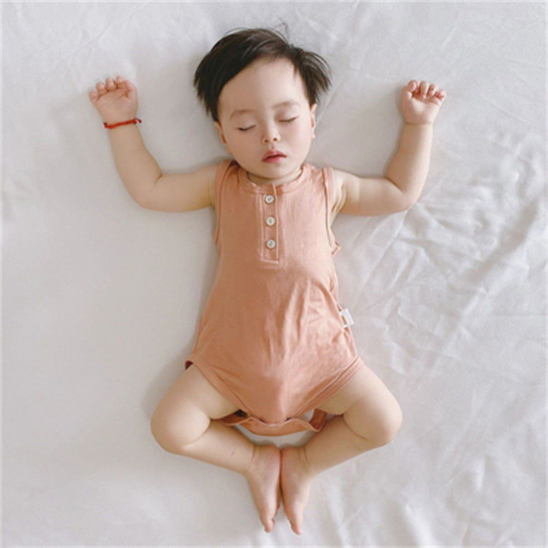 Baby set, summer thin air conditioned suit, high waist belly protection, short sleeve middle pants, pajamas, modal baby boy, summer dress, women, 0.2kg