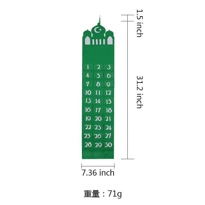 Calendario colgante de tela de fieltro Calendario de cuenta regresiva Regalo para niños Colgante 70g 