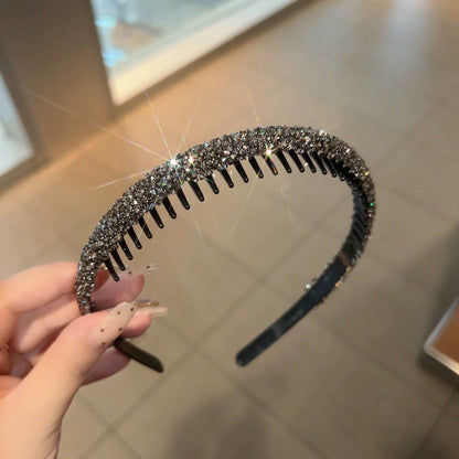 New style hairband with teeth, non-slip, face wash headband, versatile internet celebrity ad ult crushable hairpin headband, female hair bundle   (MOQ:10 SET ,If buy one piece need 1usd extra fee)