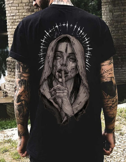 Camiseta de algodón puro con cuello redondo y manga corta estampada en caliente exclusiva de Cross Border 2023 para hombre 