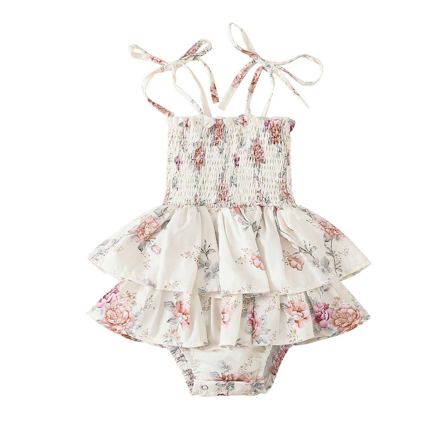 In summer, the new baby girl&#039;s sweet wind plays the role of corset, broken flower sling, sleeveless skirt and khaki 0.12kg