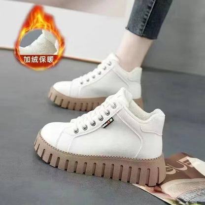 Autumn and winter new Martin boots fashion casual Joker women&#039;s shoes single cotton with non-slip lightweight casual shoes.