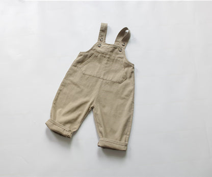 Pantalones para niños de primavera y otoño, edición coreana, pantalones con pechera para niños, mono deportivo de algodón para niñas, pantalones versátiles, 0,12 kg 