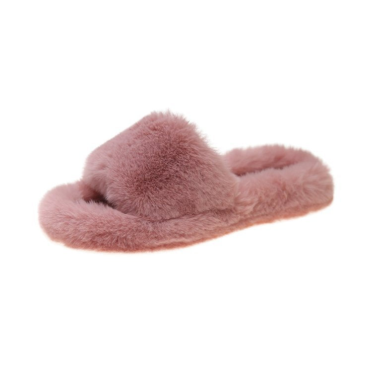 Women's  Internet Red Fashion Candy Color One word Slippers, Cotton Slippers 0.5kg