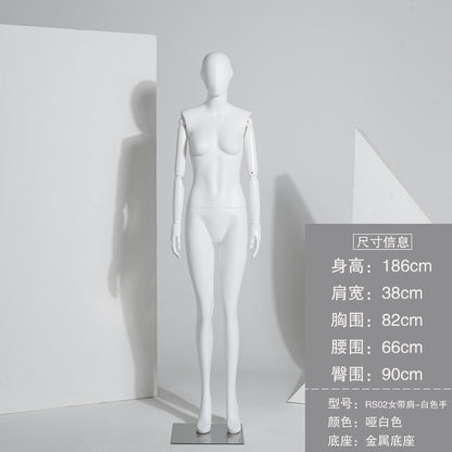 A dumb white model props female couple clothing store window display rack solid wood hand fake human male model rack