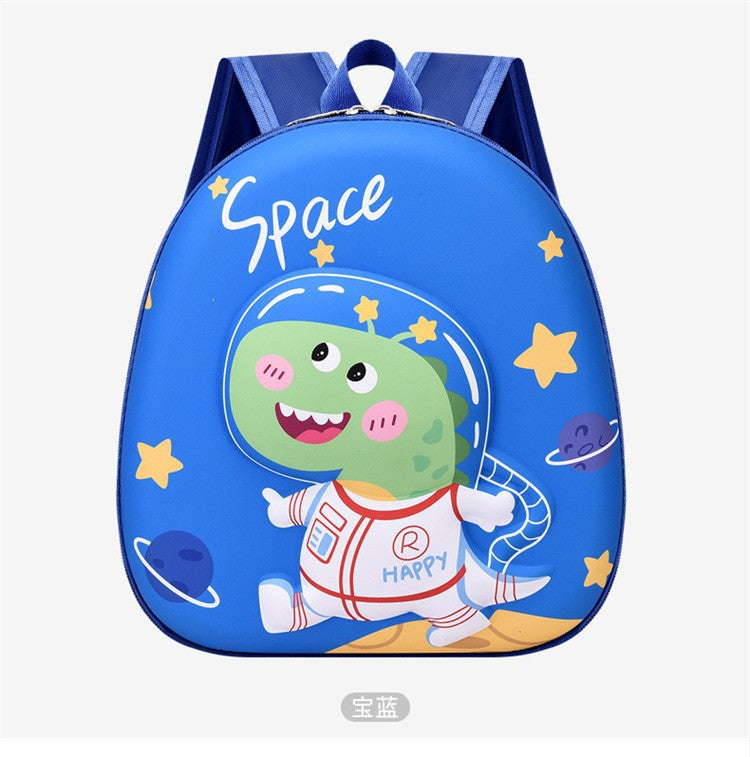 Mochila infantil de dibujos animados en 3D tridimensional, nueva mochila pequeña para clase de jardín de infantes, mochila de cáscara de huevo de dinosaurio linda de moda 