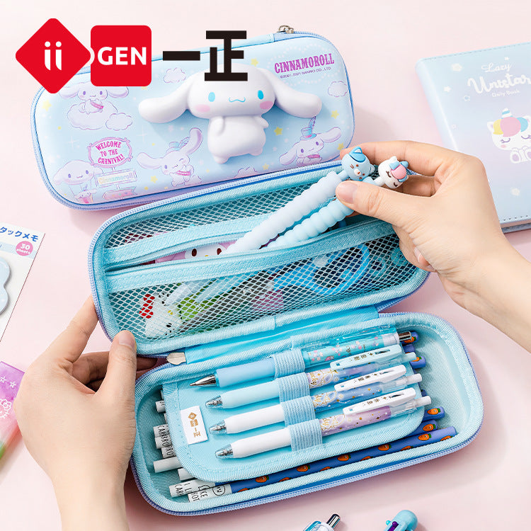 A iigen Stationery, Sanrio Family Image Decompression Pen Box, Multi functional Student Stationery Box, Children's Pen Bag