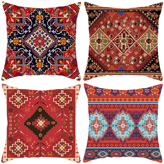 A Vintage Pattern Turkish Persian Carpet Pattern Linen Pillow Cover Home Decoration Pillow Cushion Pillow Cover