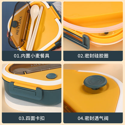 A Cross-border foreign trade lunchbox with lid Office worker compartment Japanese student lunch box sealed plastic lunch box Lunchbox