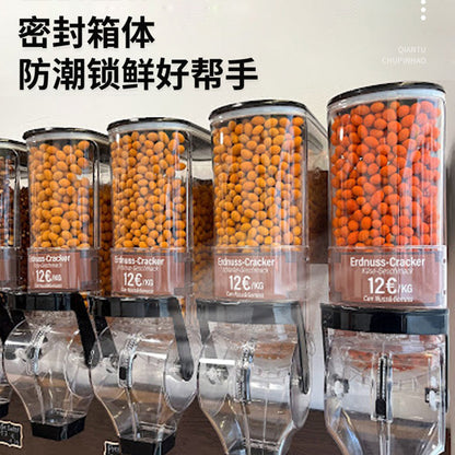 A Supermarket Wall-mounted Candy Box Bulk Food Display Box Dried Fruit and Whole Grains Sealed Can Transparent Candy Machine Bean Pulling Machine