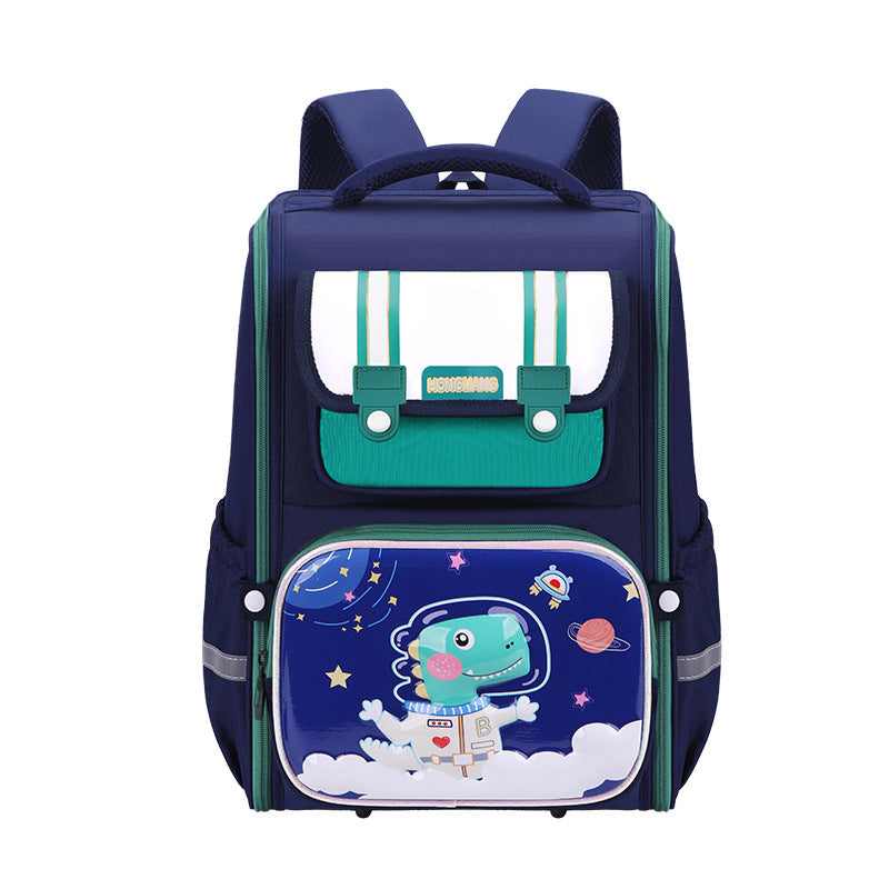 A Cross-border full-open space schoolbag for primary school students, foreign trade export, children's backpack, spaceman, dinosaur, mermaid