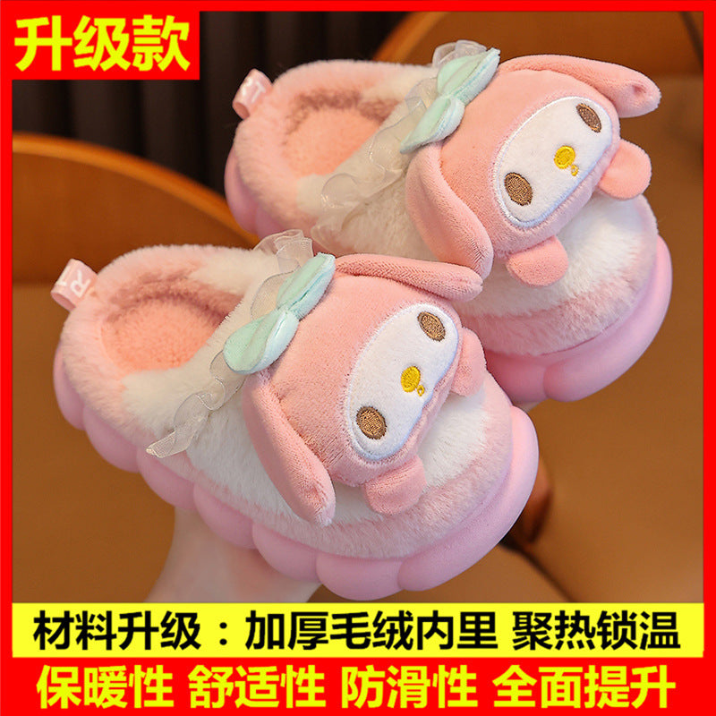 A new autumn and winter children's cotton slippers boys and girls indoor cute cartoon girls slippers infant baby cotton mop