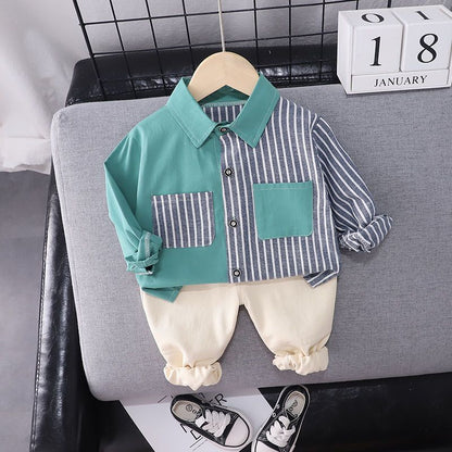 Boys' Autumn Set Long sleeved Cartoon Shirt 0 Infant and Young Children's Shirt 1-2-3-5 Year Old Trend 0.3kg