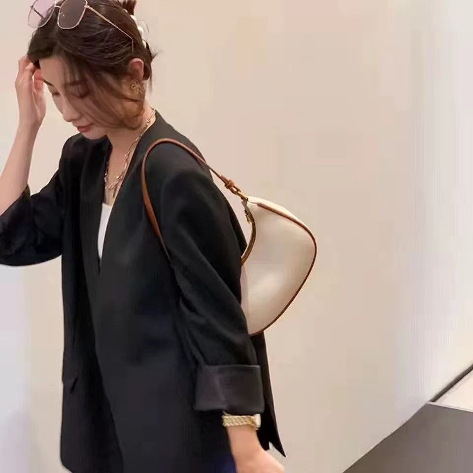 A high-end underarm bag half-moon bag women's new niche design bag 2024 trendy early autumn crescent handbag