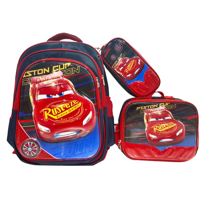 A Factory spot new foreign single three-piece backpack boys, girls, primary school students, children's trolley schoolbags, large capacity