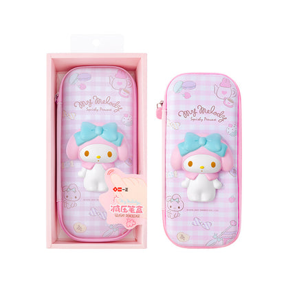 A iigen Stationery, Sanrio Family Image Decompression Pen Box, Multi functional Student Stationery Box, Children's Pen Bag