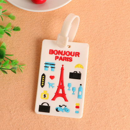 A cartoon boarding PVC luggage tags wholesale creative cartoon airplane luggage hang tags silicone luggage boarding tags