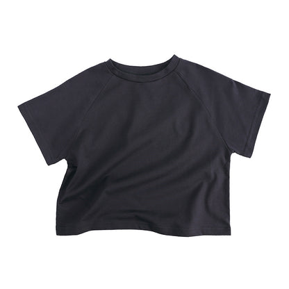 Ropa para niños Camiseta de verano Camiseta de manga corta para niños Camiseta de color caramelo Versión coreana Camiseta holgada de forma ancha para niños y niñas 