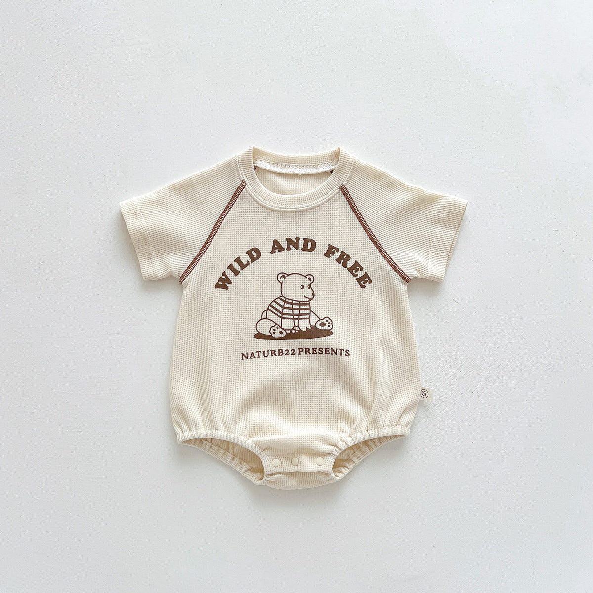 A ins summer dress children's round neck bag fart triangle hayi newborn baby cartoon clothes korean version of the outing one-piece crawling suit