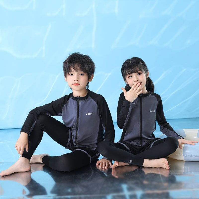 Traje de baño para niños, traje de baño para niños, traje de baño para niñas de secundaria, traje de baño de protección solar de manga larga para padres e hijos, traje de buceo de secado rápido, traje de surf 0,33 KG 