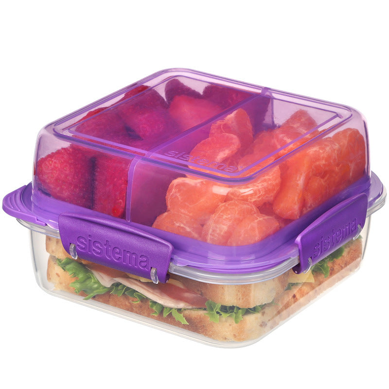 Una caja de sándwich portátil de Sistema importada de Nueva Zelanda, caja de pan para el desayuno, caja de fruta, caja de ensalada bento 