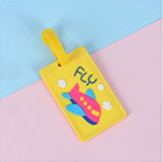 A cartoon boarding PVC luggage tags wholesale creative cartoon airplane luggage hang tags silicone luggage boarding tags