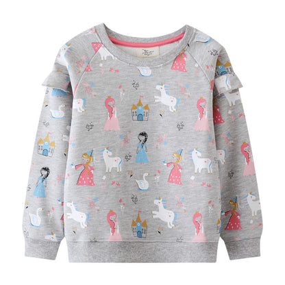 A Children's long-sleeved sweater T-shirt 2024 spring and autumn new baby girl long-sleeved top children's clothing wholesale one piece