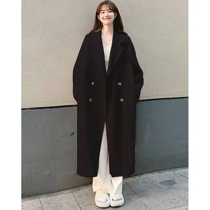 A woolen coat women's autumn and winter new woolen coat versatile small man explosion Hepburn style Korean tide