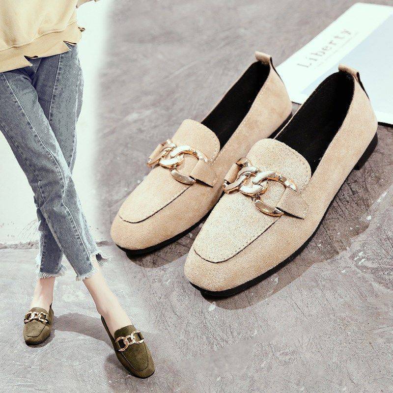 A Dou Dou Shoes Women's Summer Breathable Student Korean Edition Single Shoes Flat Shoes Versatile One Step Lazy Shoes New Cloth Shoes