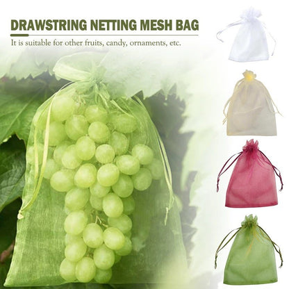 A Cross-border, mesh bag fruit insect-proof bag bird-proof bag gauze mesh bag reusable tomato eggplant grape apple MOQ: 500 PIECE