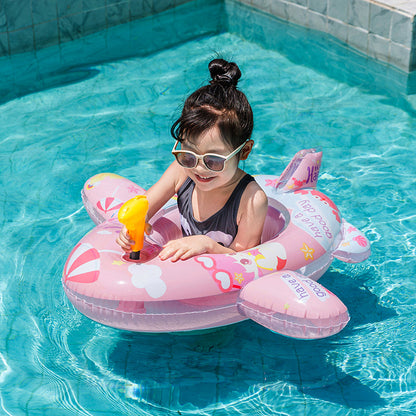 A internet celebrity with water gun airplane seat circle, children's swimming circle, cute cartoon baby water seat circle, inflatable swimming circle