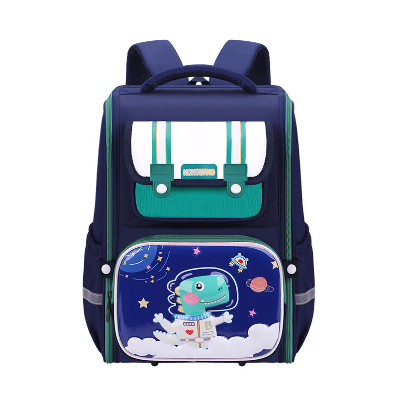 A Cross-border full-open space schoolbag for primary school students, foreign trade export, children's backpack, spaceman, dinosaur, mermaid