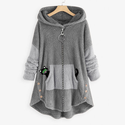 Mid-length thickened velvet sweatshirt pullover autumn and winter new fashion versatile tolerant warm sweatshirt