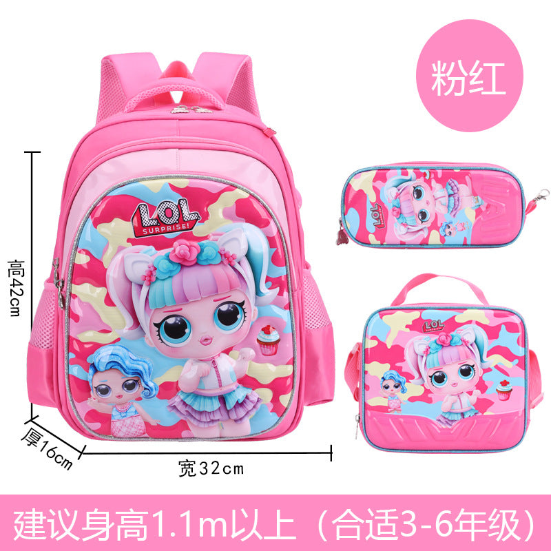 A Factory spot new foreign single three-piece backpack boys, girls, primary school students, children's trolley schoolbags, large capacity