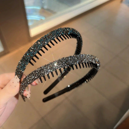 New style hairband with teeth, non-slip, face wash headband, versatile internet celebrity ad ult crushable hairpin headband, female hair bundle   (MOQ:10 SET ,If buy one piece need 1usd extra fee)