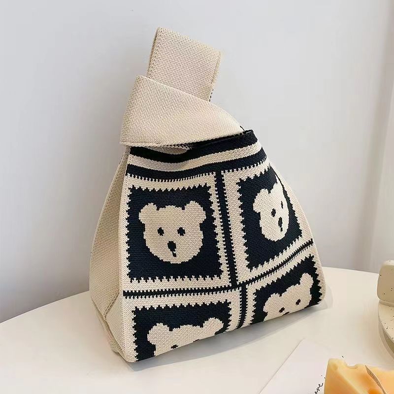 tote bag, cute animal handbag, knitted women's handbag