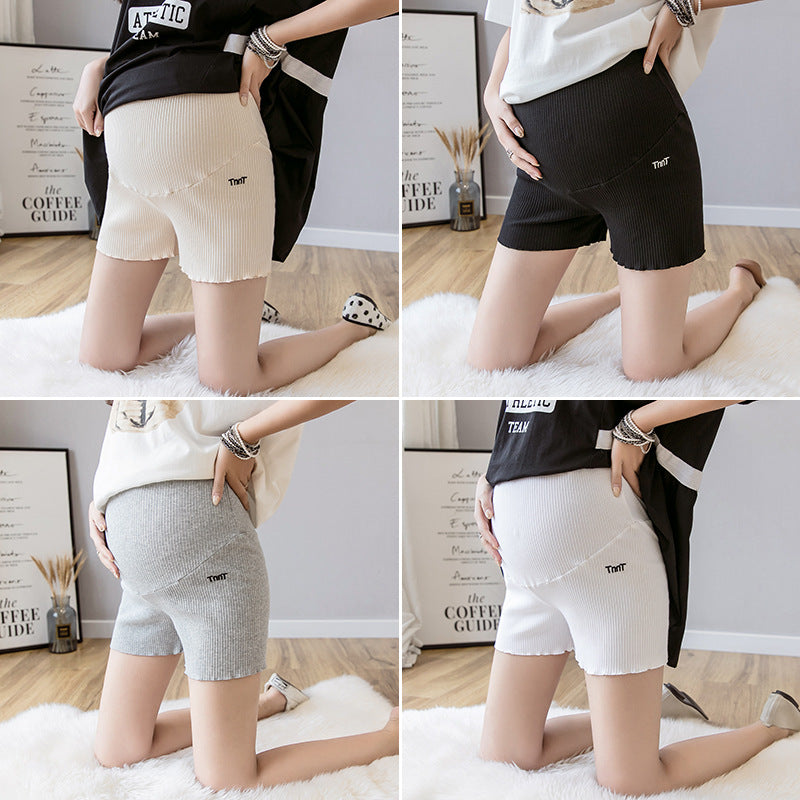 Pantalones cortos de maternidad, pantalones de seguridad para uso exterior de verano, mallas anti-luz y delgadas que sostienen el vientre durante el embarazo, ropa de verano para maternidad