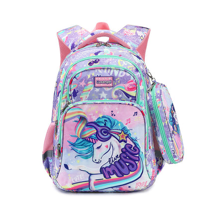 Mochilas escolares de comercio exterior, estudiantes de primaria, niños, unicornios, mochilas para tercero a sexto grado, mochilas ultraligeras para niños y mujeres, venta al por mayor 