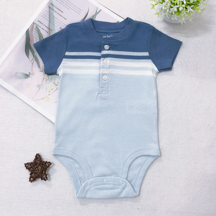 Wholesale of baby V-neck short sleeved clothing with triangle wrapped buttocks for boys in summer