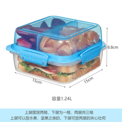 Una caja de sándwich portátil de Sistema importada de Nueva Zelanda, caja de pan para el desayuno, caja de fruta, caja de ensalada bento 