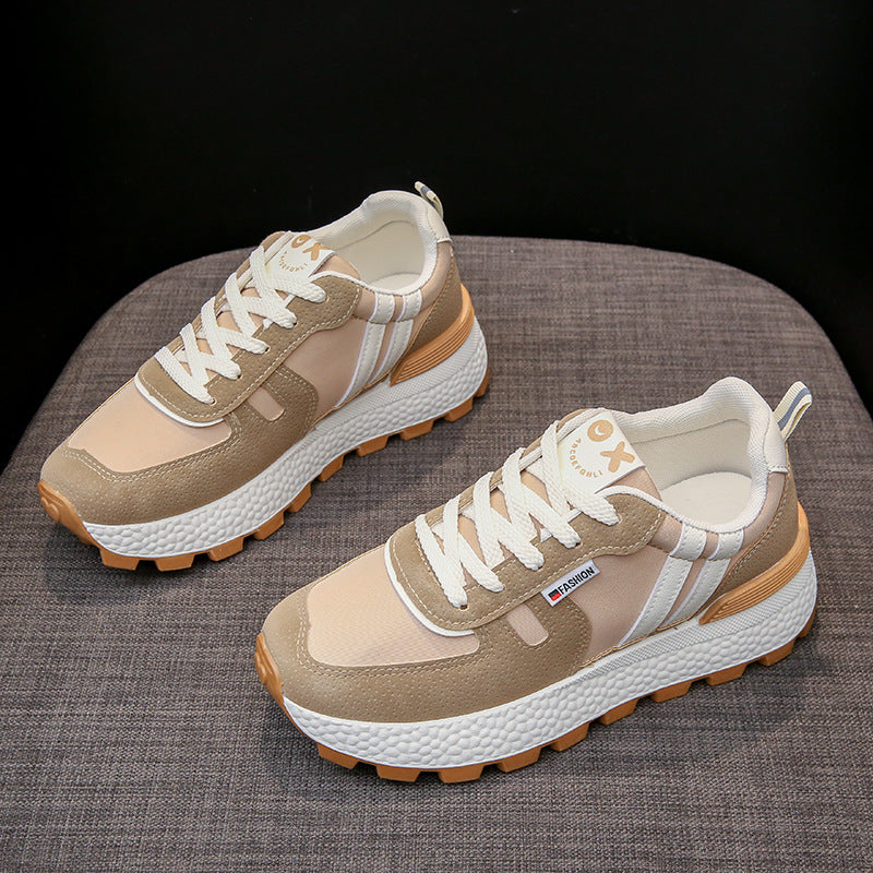 Instagram Korean New Forrest Gump Shoes for Women 2024 Spring Student Sports Running Shoes Casual Shoes Thick Sole Heightened J6107