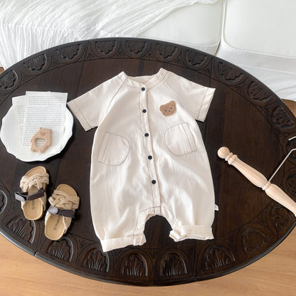 A children's clothing spot baby one-piece ins Korean version of the newborn boy baby cotton bag fart one-piece clothes out of summer