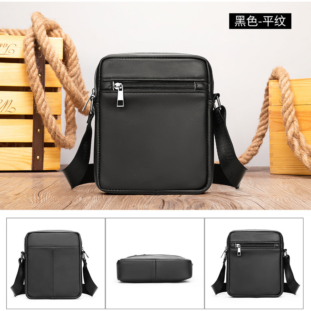 Business men's genuine leather small shoulder bag daily first layer cowhide commuting high-end genuine small satchel men's messenger bag