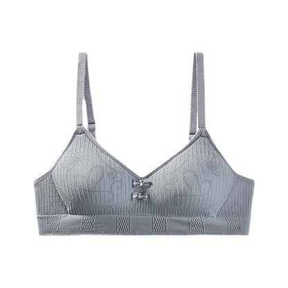 Girls&#039; bra high school students&#039; underwear female fixed cup sweet bra growing bra gathered thin bra.